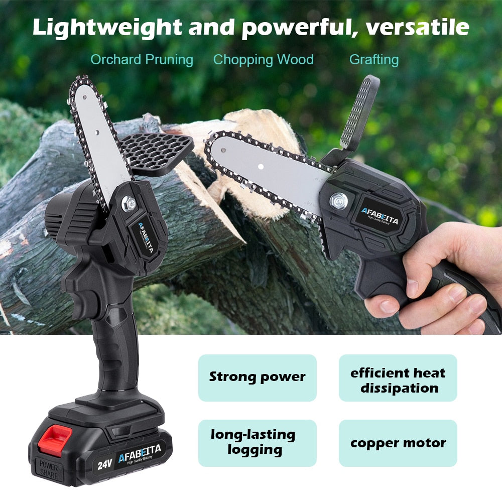 4/6inch Removable Mini Pruning Electric Chainsaw With Lithium Battery Woodworking Tools For Garden