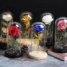 Load image into Gallery viewer, Beauty And The Beast Rose, Enchanted Rose With LED Lights In Glass Dome
