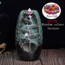 Load image into Gallery viewer, 50Pcs Handicraft Incense Holder Ceramic Backflow Waterfall Smoke Incense Burner Home Decor Birthday Valentine&#39;s Christmas Gift
