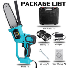 Load image into Gallery viewer, 288VF 8 Inch Electric Saw Chainsaw with 2PC 22980mAh Li-ion Battery Rechargeable Wood Cutter Also For Makita 18V Battery
