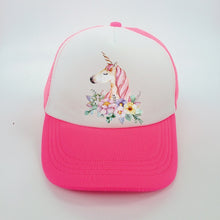 Load image into Gallery viewer, baby girl unicorn hat cap accessories for 2-8 year girls unicorn rainbow baseball cap casquette summer sun truck hat for kids
