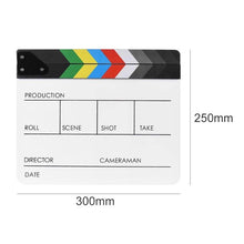 Load image into Gallery viewer, Acrylic Colorful Clapperboard  TV Movie Film Action Slate
