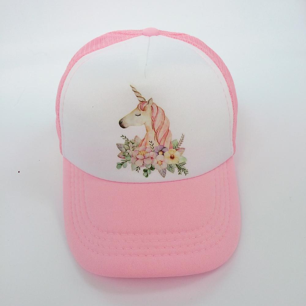 baby girl hat cap unicorn accessories 2-8 years pink baseball cap summer sun truck hat girls kid cap for children mesh hat