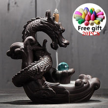 Load image into Gallery viewer, 50Pcs Handicraft Incense Holder Ceramic Backflow Waterfall Smoke Incense Burner Home Decor Birthday Valentine&#39;s Christmas Gift
