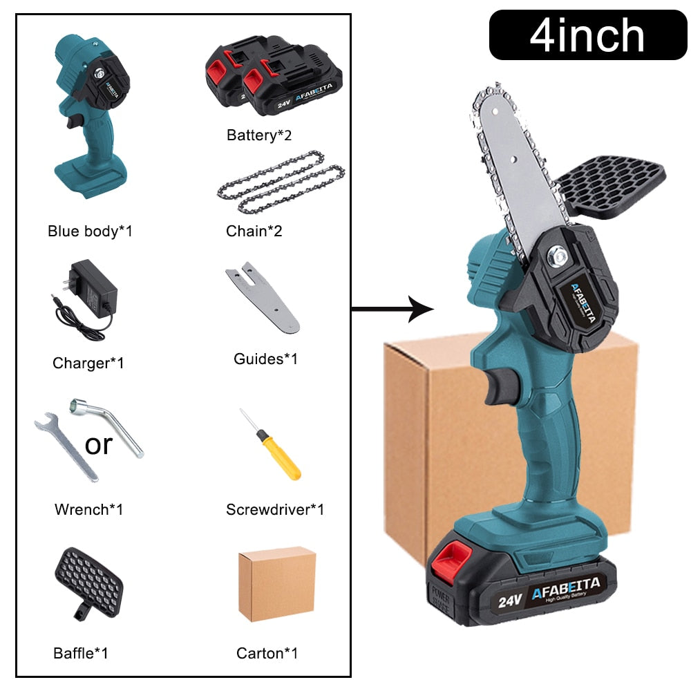 4/6inch Removable Mini Pruning Electric Chainsaw With Lithium Battery Woodworking Tools For Garden