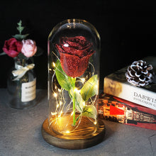 Load image into Gallery viewer, Beauty And The Beast Rose, Enchanted Rose With LED Lights In Glass Dome
