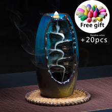 Load image into Gallery viewer, 50Pcs Handicraft Incense Holder Ceramic Backflow Waterfall Smoke Incense Burner Home Decor Birthday Valentine&#39;s Christmas Gift
