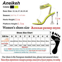 Load image into Gallery viewer, Aneikeh Glitter Rhinestone Pumps Rome Sandals Women Shoes Peep Toe Perspex Heel Stilettos High Heels Sandals Summer Party Shoes
