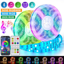 Load image into Gallery viewer, 5M 10M 15M Led Strip Lights Bluetooth 2835 5050 RGBWW RGB Led Lights Flexible Ribbon Tape Diode Phone APP Control DC12V Adapter
