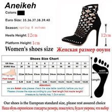 Load image into Gallery viewer, Aneikeh 2022 Gladiator Roman Sandals Summer Rivet Studded Cut Out Caged Ankle Boots Stiletto High Heel Women Sexy Shoes Pumps
