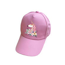 Load image into Gallery viewer, baby girl unicorn hat cap accessories for 2-8 year girls unicorn rainbow baseball cap casquette summer sun truck hat for kids
