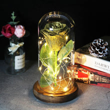 Load image into Gallery viewer, Beauty And The Beast Rose, Enchanted Rose With LED Lights In Glass Dome
