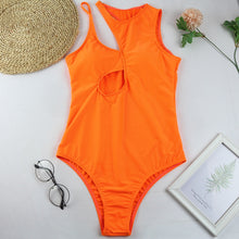 Load image into Gallery viewer, 2021 European and American Women&#39;s New Swimsuit Hollow Solid Color One-Piece Swimsuit
