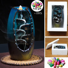 Load image into Gallery viewer, 50Pcs Handicraft Incense Holder Ceramic Backflow Waterfall Smoke Incense Burner Home Decor Birthday Valentine&#39;s Christmas Gift
