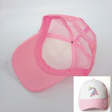 Load image into Gallery viewer, baby girl hat cap unicorn accessories 2-8 years pink baseball cap summer sun truck hat girls kid cap for children mesh hat
