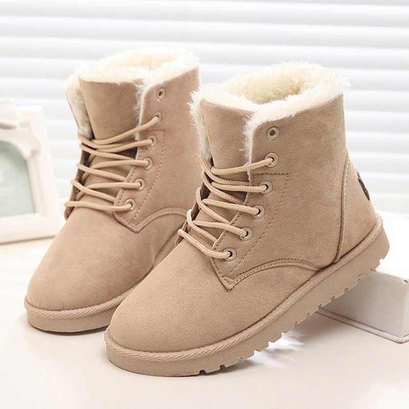 2022 Winter Boots Women Snow Women Shoes Flat Hell Casual Winter Shoes Woman Ankle Boots Plush Warm Botas Mujer 35-43 WSH3132