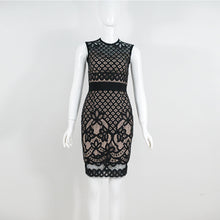 Load image into Gallery viewer, BA160 Anytops Elegant Style Bandage Dress Lace O-Neck Sleeveless Mini Bodycon Fashion Party Dress
