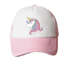 Load image into Gallery viewer, baby girl hat cap unicorn accessories 2-8 years pink baseball cap summer sun truck hat girls kid cap for children mesh hat
