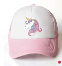 Load image into Gallery viewer, baby girl hat cap unicorn accessories 2-8 years pink baseball cap summer sun truck hat girls kid cap for children mesh hat
