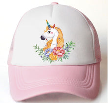 Load image into Gallery viewer, baby girl unicorn hat cap accessories for 2-8 year girls unicorn rainbow baseball cap casquette summer sun truck hat for kids
