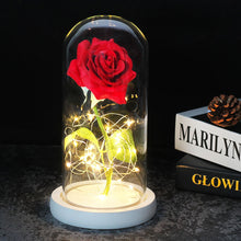 Load image into Gallery viewer, Beauty And The Beast Rose, Enchanted Rose With LED Lights In Glass Dome
