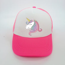 Load image into Gallery viewer, baby girl hat cap unicorn accessories 2-8 years pink baseball cap summer sun truck hat girls kid cap for children mesh hat
