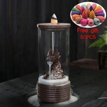 Load image into Gallery viewer, 50Pcs Handicraft Incense Holder Ceramic Backflow Waterfall Smoke Incense Burner Home Decor Birthday Valentine&#39;s Christmas Gift
