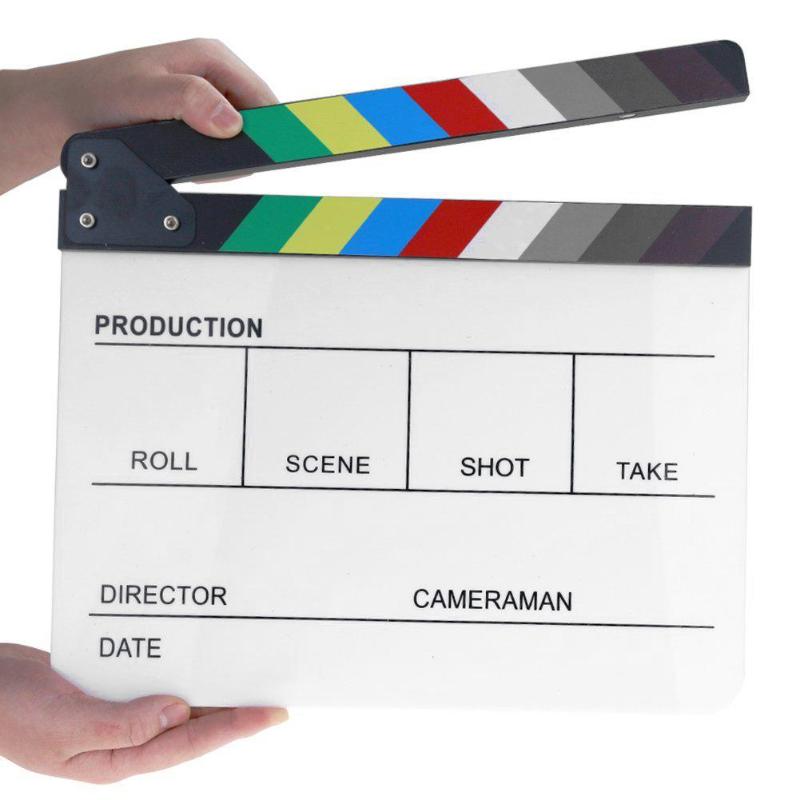 Acrylic Colorful Clapperboard  TV Movie Film Action Slate