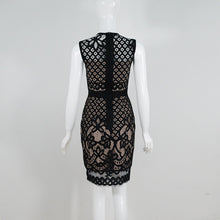 Load image into Gallery viewer, BA160 Anytops Elegant Style Bandage Dress Lace O-Neck Sleeveless Mini Bodycon Fashion Party Dress
