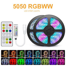 Load image into Gallery viewer, 5M 10M 15M Led Strip Lights Bluetooth 2835 5050 RGBWW RGB Led Lights Flexible Ribbon Tape Diode Phone APP Control DC12V Adapter
