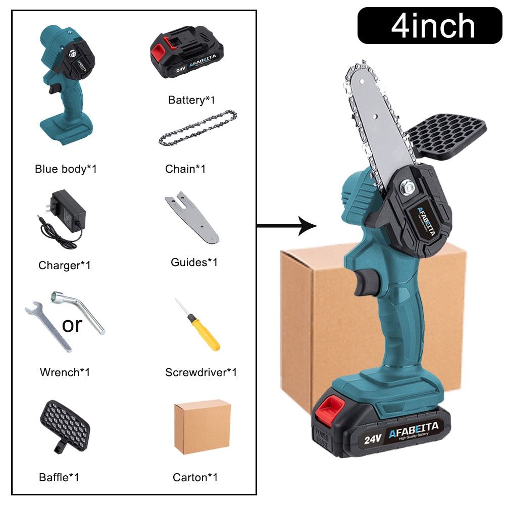 4/6inch Removable Mini Pruning Electric Chainsaw With Lithium Battery Woodworking Tools For Garden