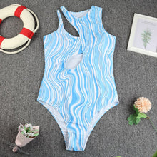 Load image into Gallery viewer, 2021 European and American Women&#39;s New Swimsuit Hollow Solid Color One-Piece Swimsuit
