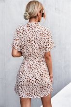 Load image into Gallery viewer, Animal Print Tie-Waist Mini Shirt Dress
