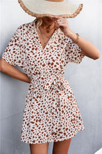 Load image into Gallery viewer, Animal Print Tie-Waist Mini Shirt Dress
