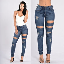 Load image into Gallery viewer, 2020fashion Elastic Ripped Jeans Women Ladies Pants Trousers
