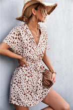 Load image into Gallery viewer, Animal Print Tie-Waist Mini Shirt Dress
