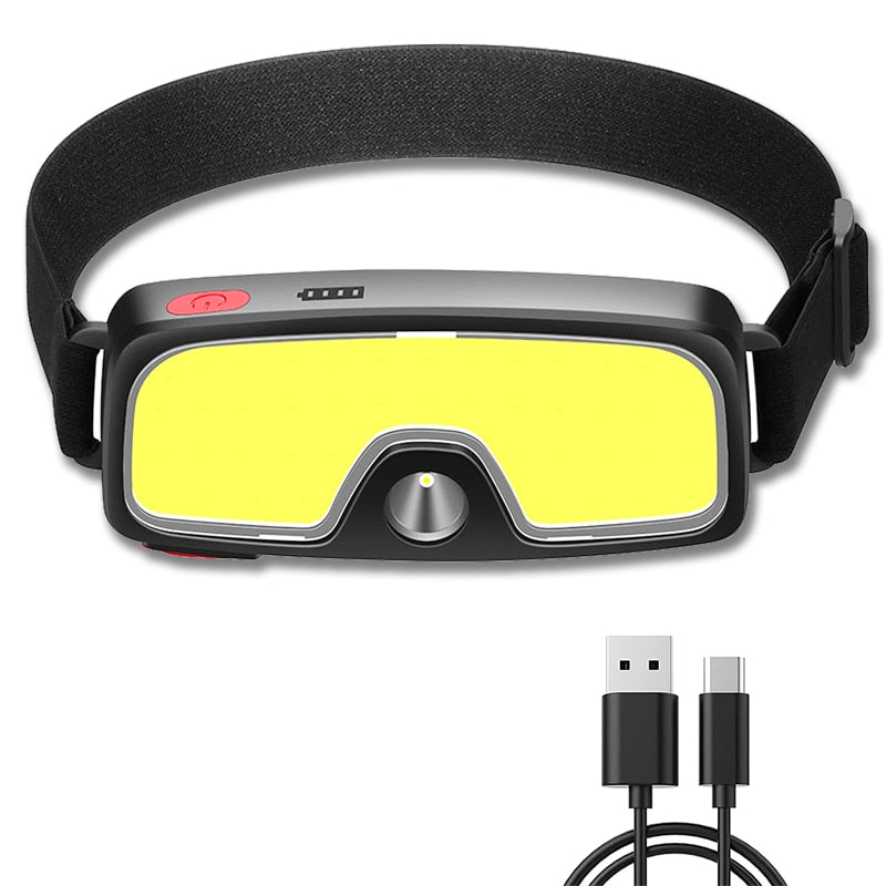 New Trend Cob Headlights Built-in 1200mah Battery USB Rechargeable Head Lamp