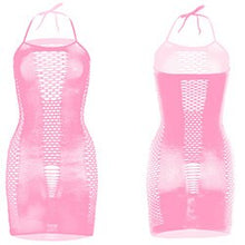 Load image into Gallery viewer, Beach Wear Fishnet Cover Up Hollow Out Fishnet Hip Skirt Night Dress Women Sheer Sexy Lingerie See Through Mesh Nightwear DS025
