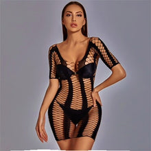 Load image into Gallery viewer, Beach Dress Fish net Rainbow Hollow Out Mesh Dress  Femme Swimwear Sexy CT003
