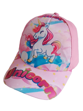 Load image into Gallery viewer, baby girl unicorn hat cap accessories for 2-8 year girls unicorn rainbow baseball cap casquette summer sun truck hat for kids
