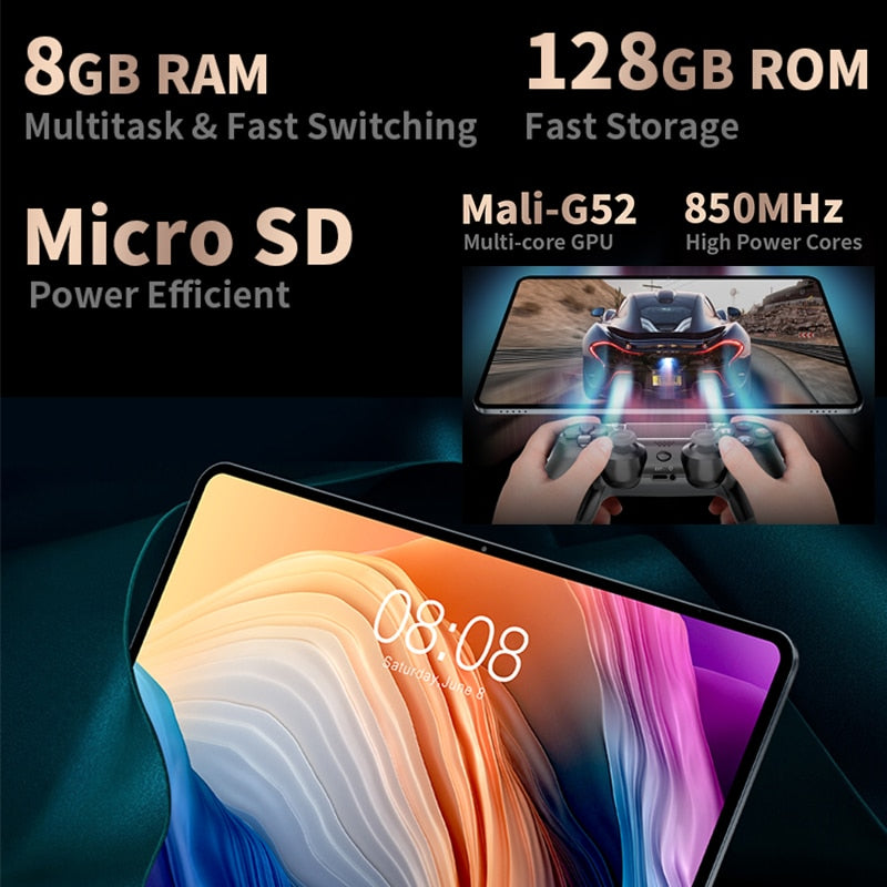 Teclast T40 Pro Tablet 10.4 Inch, Octa Core CPU, Android 11 OS, 8GB RAM 128GB ROM, 2000x1200 IPS, 4G LTE, 5G WiFi, 18W PD, GPS