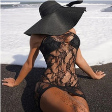 Load image into Gallery viewer, Beach Dress Fish net Rainbow Hollow Out Mesh Dress  Femme Swimwear Sexy CT003
