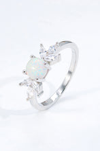 Load image into Gallery viewer, 925 Sterling Silver Opal and Zircon Ring
