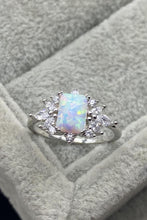 Load image into Gallery viewer, 925 Sterling Silver Zircon and Opal Ring
