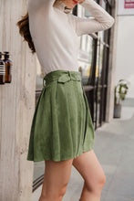 Load image into Gallery viewer, Belted Pleated Mini Skirt
