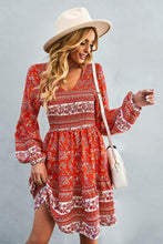 Load image into Gallery viewer, Bohemian V-Neck Balloon Sleeve Dress
