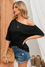 Load image into Gallery viewer, Asymmetrical Neck Cold-Shoulder Half Sleeve Blouse
