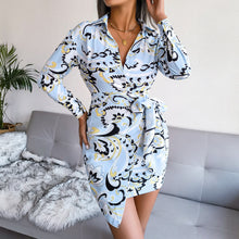 Load image into Gallery viewer, Baroque Tie Waist Wrap Dress
