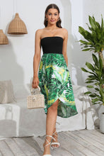 Load image into Gallery viewer, Botanical Print Strapless Tulip Hem Dress
