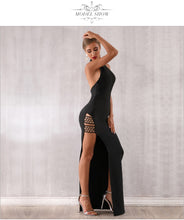 Load image into Gallery viewer, Adyce 2021 New Summer Black Bandage Dress Sexy Sleeveless Halter Hollow Out Maxi Club Dress Celebrity Evening Runway Party Dress
